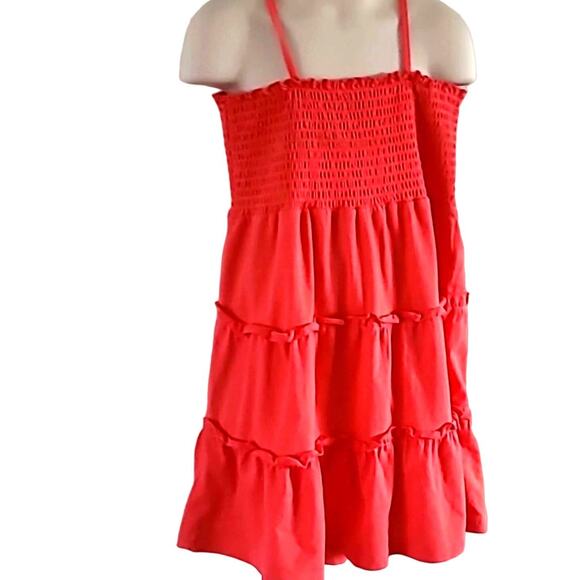 Sweet & Soft Girls Coral Tiered Smocked Sundress - Size 6X, Excellent Condition - Picture 4 of 5